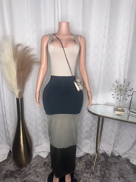 Color Block Maxi Dress