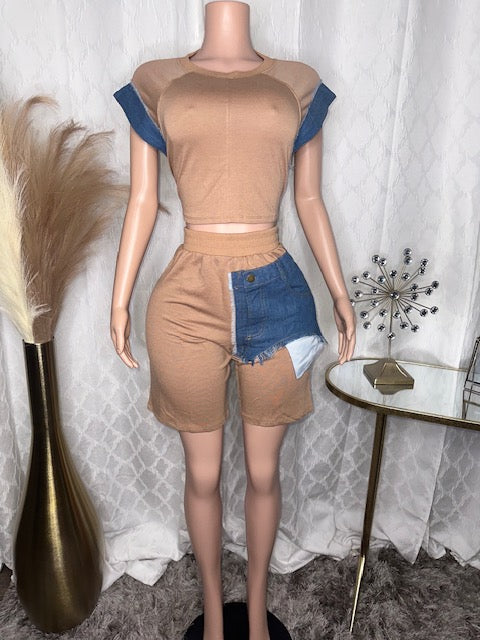 Biker Short Set Mocha