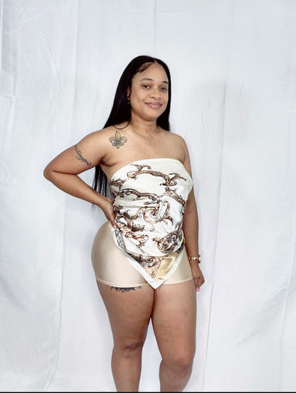 Scarf Short Set (Beige)