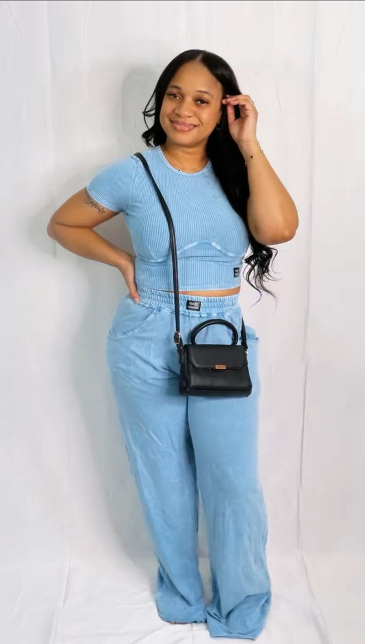 Mineral Wash Pants Set