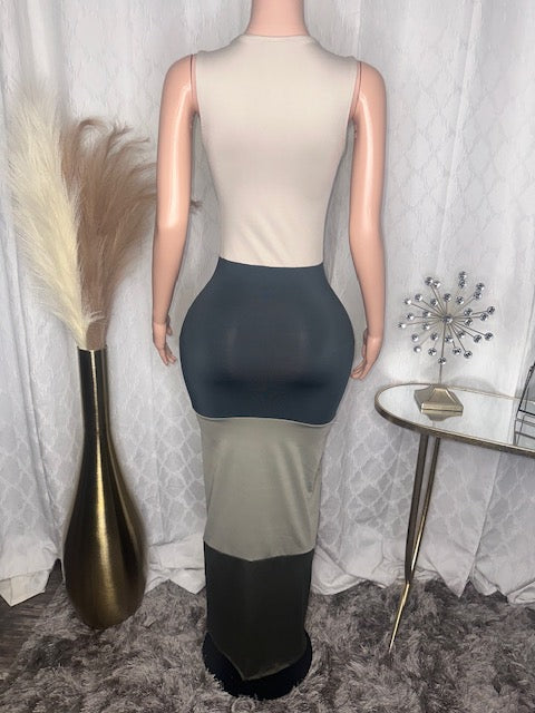 Color Block Maxi Dress